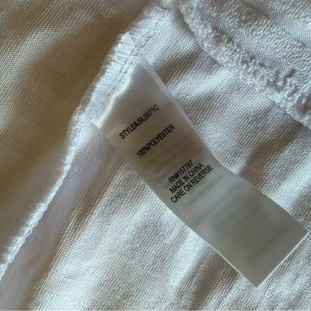 2 piece White Hooded short set with Gold Accents - Picture 9 of 11